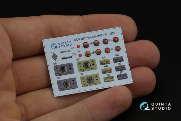 QD35032 1/35 3D Декаль интерьера кабины Renault AHN 3.5t (ICM)