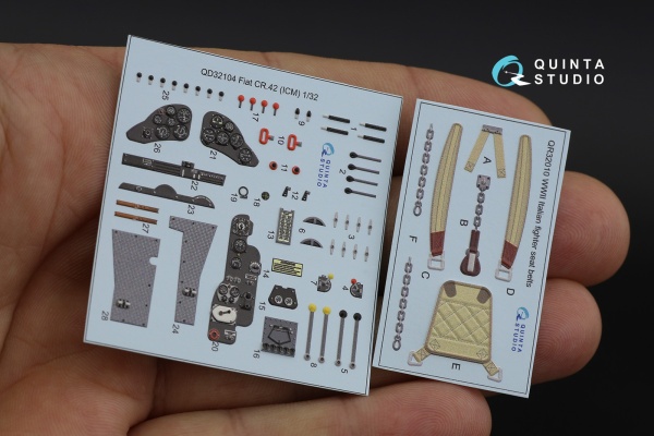 QD32104 1/32 3D Декаль интерьера кабины Fiat CR.42 (ICM)
