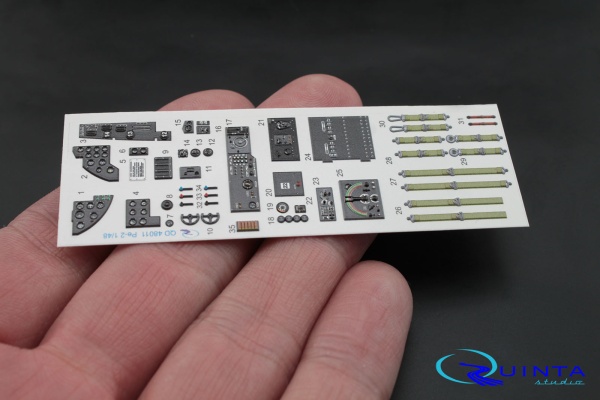 QD48011 1/48 3D Декаль интерьера кабины Пе-2  (для модели Звезда)