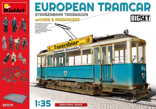 MA38009 1/35 Европейский трамвай с Экипажем и пассажирами