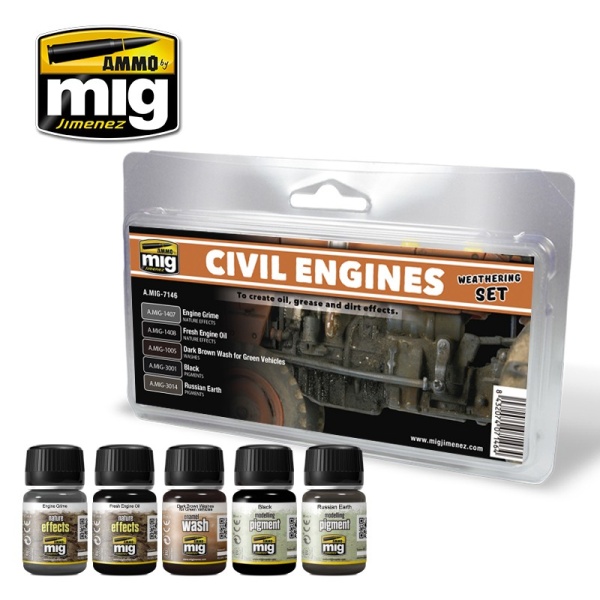 AMIG7146 CIVIL ENGINES WEATHERING SET AMIG7146 CIVIL ENGINES WEATHERING SET