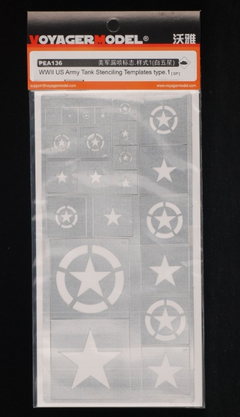 PEA136 WWII US Army Tank Stenciling Templates Type 1
