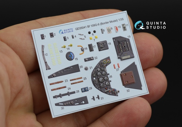 QD35041 1/35 3D Декаль интерьера кабины Bf 109G-6 (для модели Border Model)