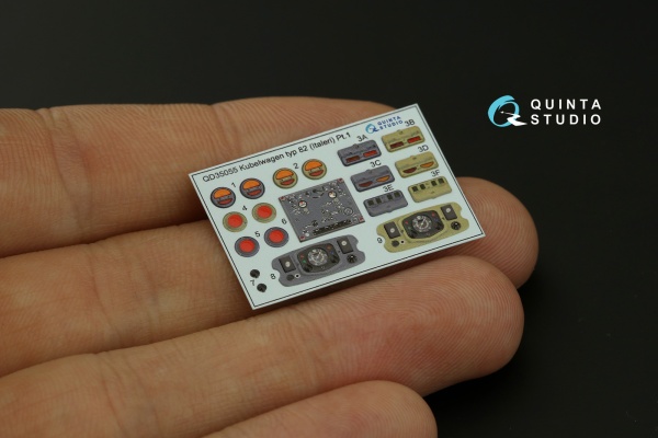 QD35055 3D Декаль интерьера кабины Kubelwagen typ 82 (Italeri)