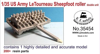 MM35454 1/35 U.S. Army Letourneau Sheepfoot Roller Double Unit for MNA & LZM (Resin)