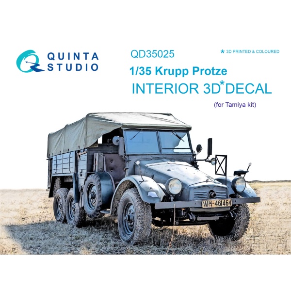 QD35025 1/35 3D Декаль интерьера кабины для Krupp Protze (для модели Tamiya)