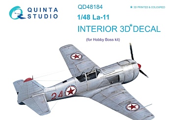 QD48184 1/48 3D Декаль интерьера кабины Ла-11 (HobbyBoss)