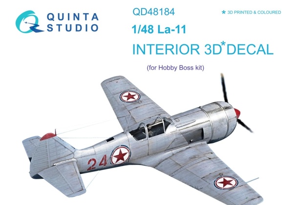 QD48184 1/48 3D Декаль интерьера кабины Ла-11 (HobbyBoss)