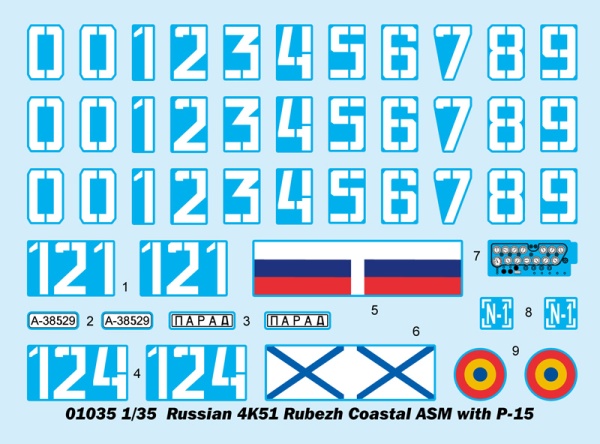 Т01035 1/35 Russian 4K51 Rubezh Costal ASM with P-15