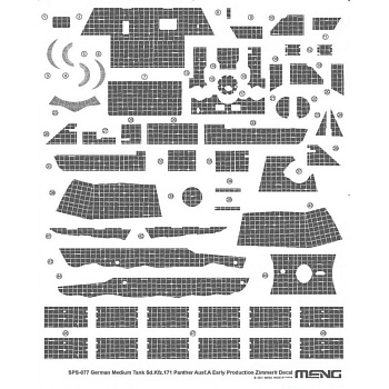 SPS-077 German Medium Tank Sd.Kfz.171 Panther Ausf.A Early Production Zimmerit Decal