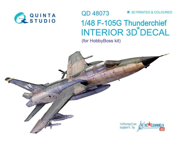 QD48073 1/48 3D Декаль интерьера кабины F-105G (для модели HobbyBoss)
