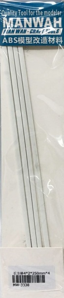 MW-3338 Модельный пруток прямоугольного сечения(ABS-пластик) 4*2*250mm