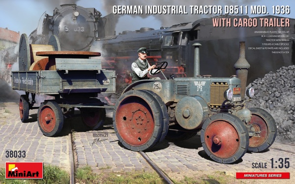 MA38033 "German Industrial Tractor D8511 Mod. 1936 with Cargo Trailer (1 Figure)"