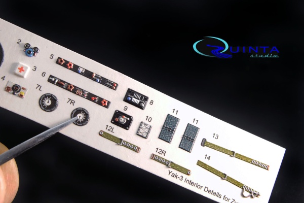 QD48001 1/48 3D Декаль интерьера кабины Як-3  (для модели Звезда 4814)