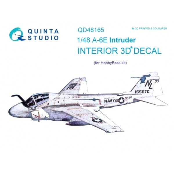 QD48165 1/48 3D Декаль интерьера кабины A-6E Intruder (для модели HobbyBoss)