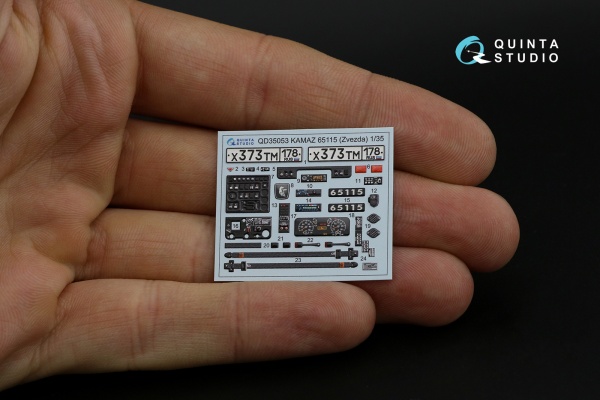 QD35053 1/35 3D Декаль интерьера кабины КАМАЗ 65115 Самосвал (Звезда)