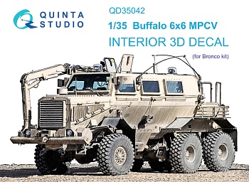 QD35042 1/35 3D Декаль интерьера кабины Buffalo 6x6 MPCV (Bronco