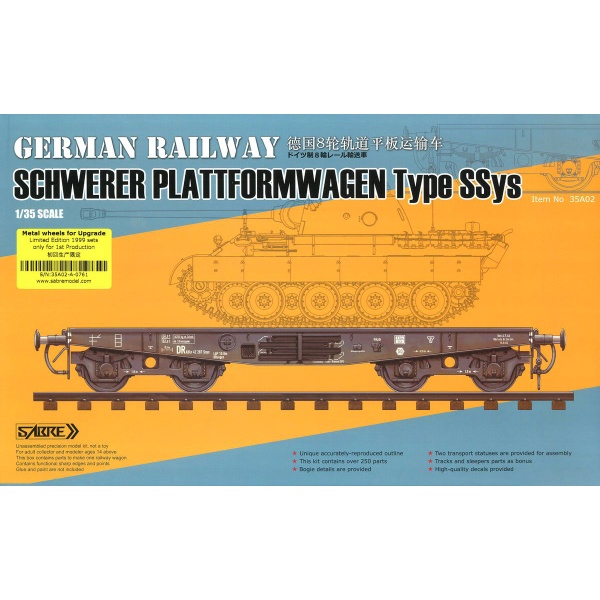 35A02-A 1/35 метал GERMAN RAILWAY SCHWERER PLATTFORMWAGEN Type SSys