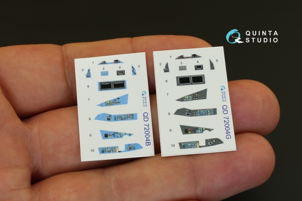 QD72004 1/72 3D Декаль интерьера кабины Су-57 (для модели Звезда 7319) (серые и голубые панели) (пер