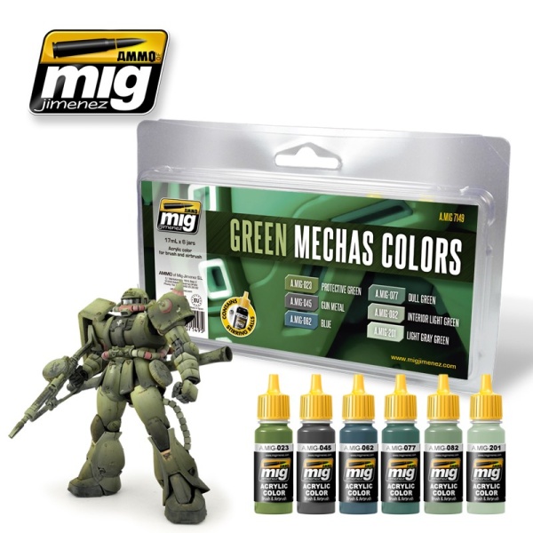 AMIG7149 Набор для окраски робота: GREEN MECHA COLORS AMIG7149 Набор для окраски робота: GREEN MECHA COLORS