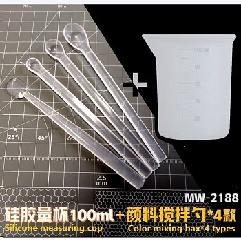 MW-2188 Пластиковая ложка для смешивания краски из полипропилена и палочка для смешивания * 4 модели