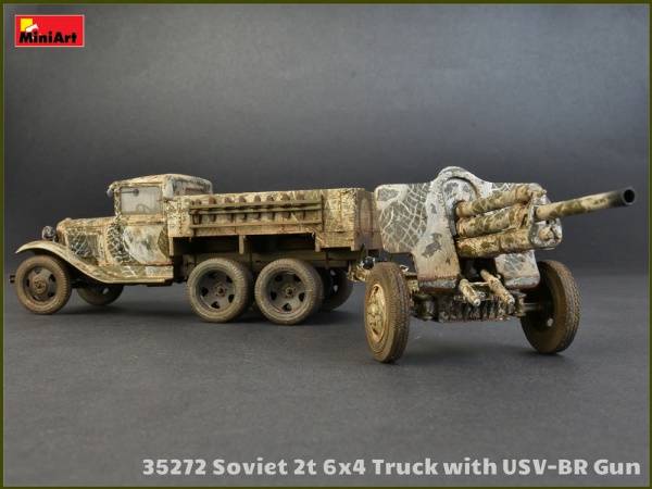 MA35272 1/35 Советский 2-х Тонный грузовик 6x4 с 76-мм УСВ-БР Пушкой 