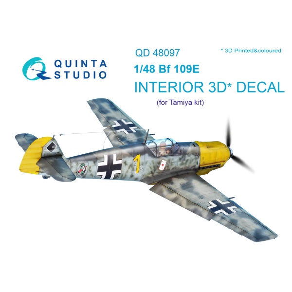 QD48097 3D Декаль интерьера кабины Bf 109E (для модели Tamiya)