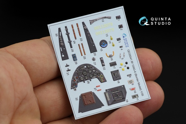 QD35041 1/35 3D Декаль интерьера кабины Bf 109G-6 (для модели Border Model)