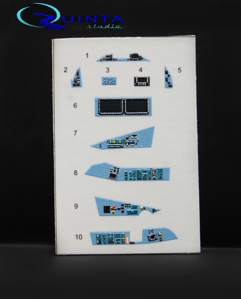 QD72004b 1/72 3D Декаль интерьера кабины Су-57 (для модели Звезда 7319) (голубые панели)