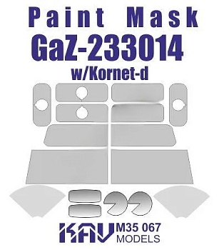M35068 Окрасочная маска на остекление ГАЗ-233014 Тигр с ПТРК Корнет-Д (Звезда) внешняя + внутренняя