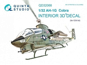 QD32068 1/32 3D Декаль интерьера кабины AH-1G Cobra (для модели ICM)