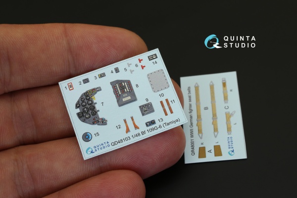 QD48103 3D Декаль интерьера кабины Bf 109G-6 (для модели Tamiya)