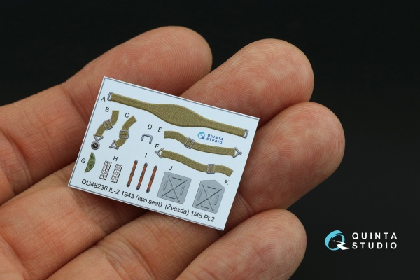 QD48236 1/48 3D Декаль интерьера кабины Ил-2 1943 (двухместный) (для модели Звезда)