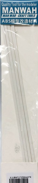 MW-3335 Модельный пруток прямоугольного сечения(ABS-пластик) 4*2*250mm