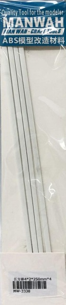 MW-3333 Модельный пруток прямоугольного сечения(ABS-пластик) 4*2*250mm
