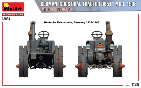 MA38033 "German Industrial Tractor D8511 Mod. 1936 with Cargo Trailer (1 Figure)"
