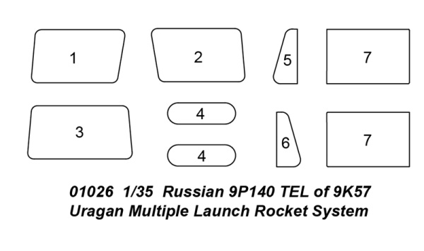 Т01026 Russian 9P140 TEL of 9K57 Uragan Multiple Launch Rocket System