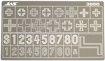 3855 Трафарет для вырезания опознавательных знаков немецких танков, 2 МВ, 1/35