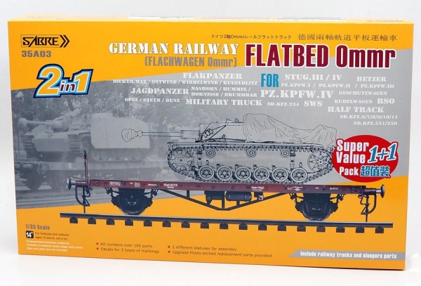 35A03-SVP 1/35 German Railway FLATBED Ommr (2 in 1) Super value pack (1+1) - Double kits and Double 