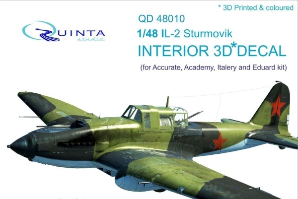 QD48010 1/48 3D Декаль интерьера кабины Ил-2  (для моделей Accurate/Italery/Academy/Eduard)