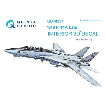 QD48231 1/48 3D Декаль интерьера кабины F-14A Late (для модели Tamiya)