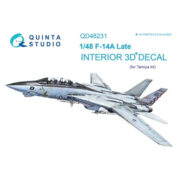 QD48231 1/48 3D Декаль интерьера кабины F-14A Late (для модели Tamiya)