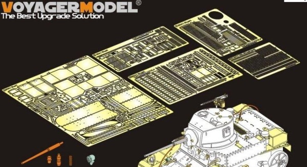 PE35934 WWII US M3A1 Stuart light tank basic (Gun barrel，atenna base include ）（TAMIYA 35360）