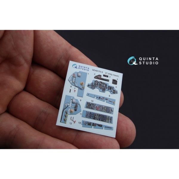 QD48170 1/48 3D Декаль интерьера кабины Су-27 (для модели KittyHawk)