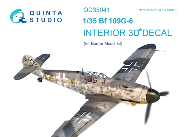 QD35041 1/35 3D Декаль интерьера кабины Bf 109G-6 (для модели Border Model)
