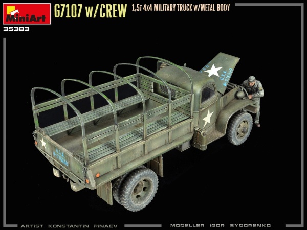 MA35383 Американский G7107 4X4 1,5 т армейский грузовик (металлический кузов) с военнослужащими