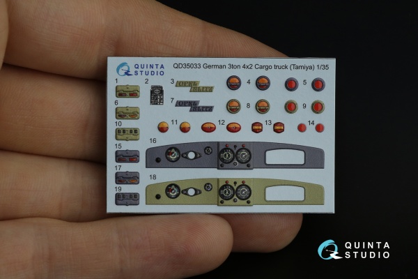 QD35033 3D Декаль интерьера кабины Opel Blitz (Tamiya)