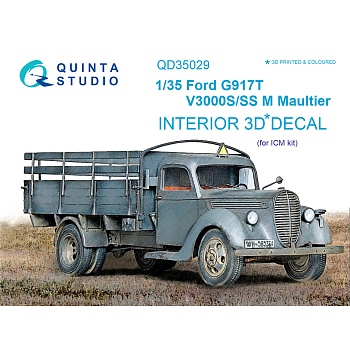 QD35029 1/35 3D Декаль интерьера кабины Ford G917T / v3000s (для модели ICM)