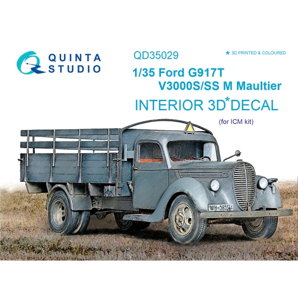 QD35029 1/35 3D Декаль интерьера кабины Ford G917T / v3000s (для модели ICM)