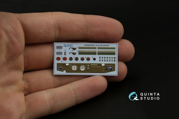 QD35088 1/35 3D Декаль интерьера кабины M3A1 Scout (Zvezda)